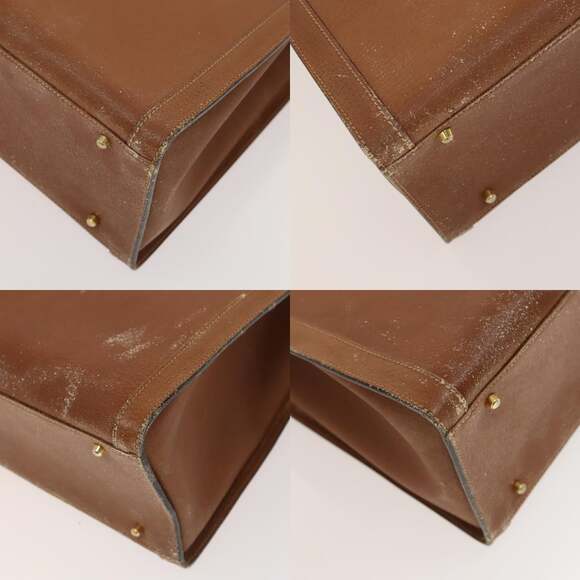 GUCCI Bamboo Hand Bag Leather Brown Gold - Picture 10 of 12